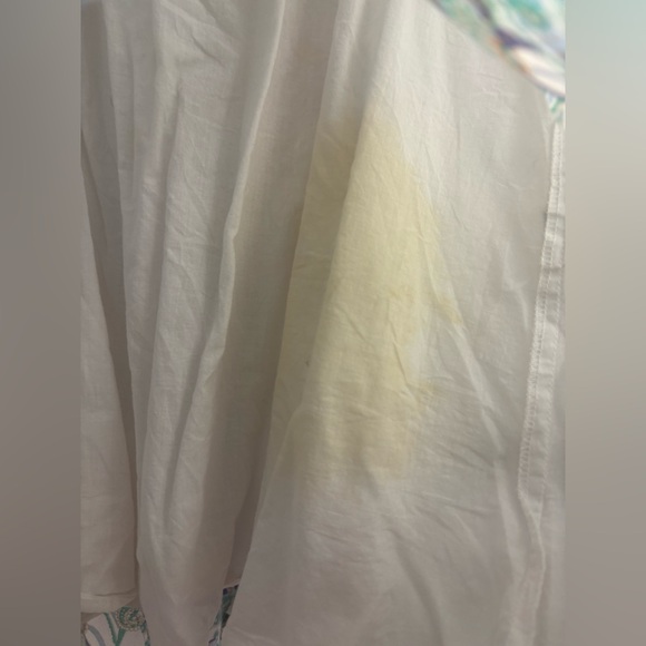 Blue Paisley Cream Lace Cottagecore Retro Boho Midi Dress Women’s Size L - Picture 6 of 15